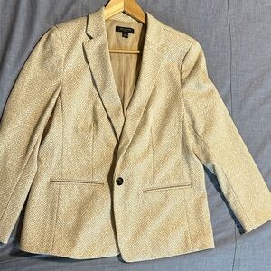 Ann Taylor Beige Herringbone Blazer